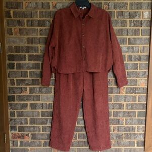 Madewell Corduroy High Rise Tapered Pants and Corduroy Hartfield Crop Shirt Set